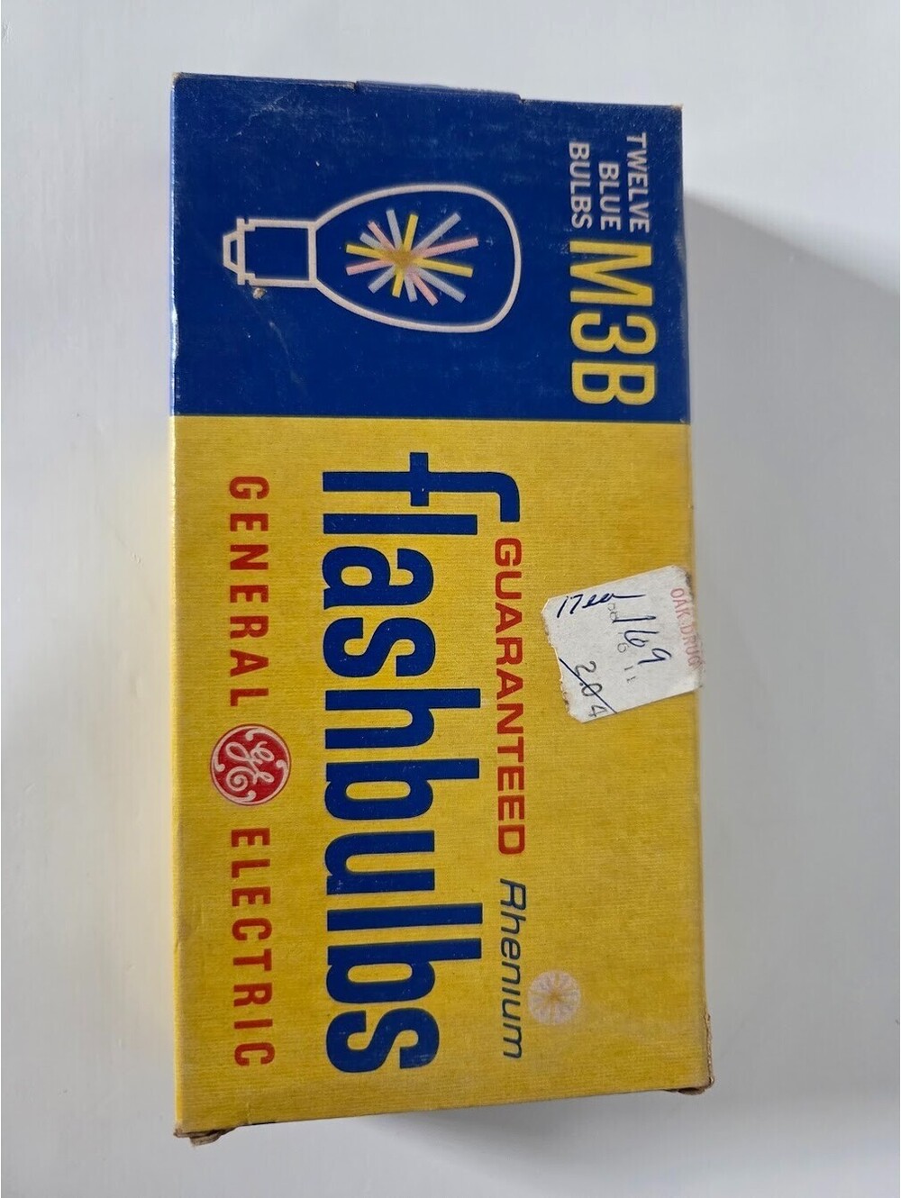 General Electric M3B Flashbulbs Rhenium Blue Bulbs Vintage Photography Box